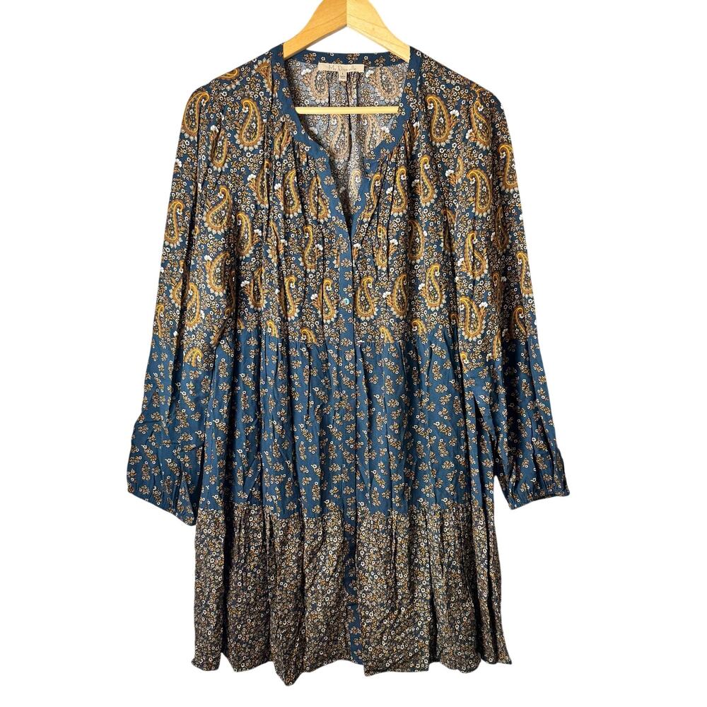 My Danielle dress bohemian paisley floral Women’s Large Brown Long Sleeve Midi